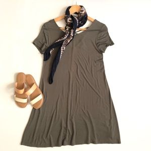 Mossimo T-shirt Midi Dress Olive Green Small